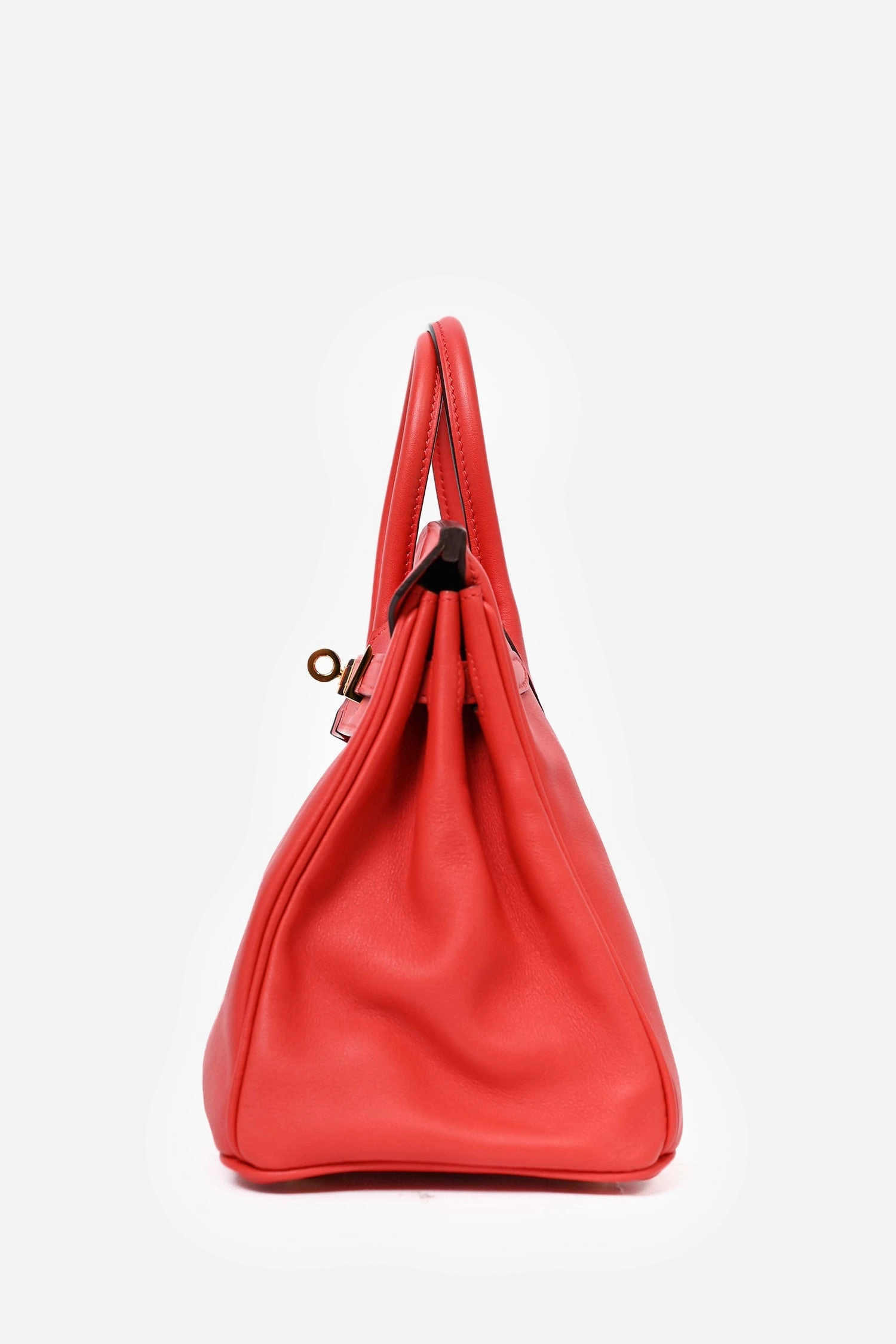 Herms 2017 Red Swift Leather Retourne Birkin 25 GHW                                                        