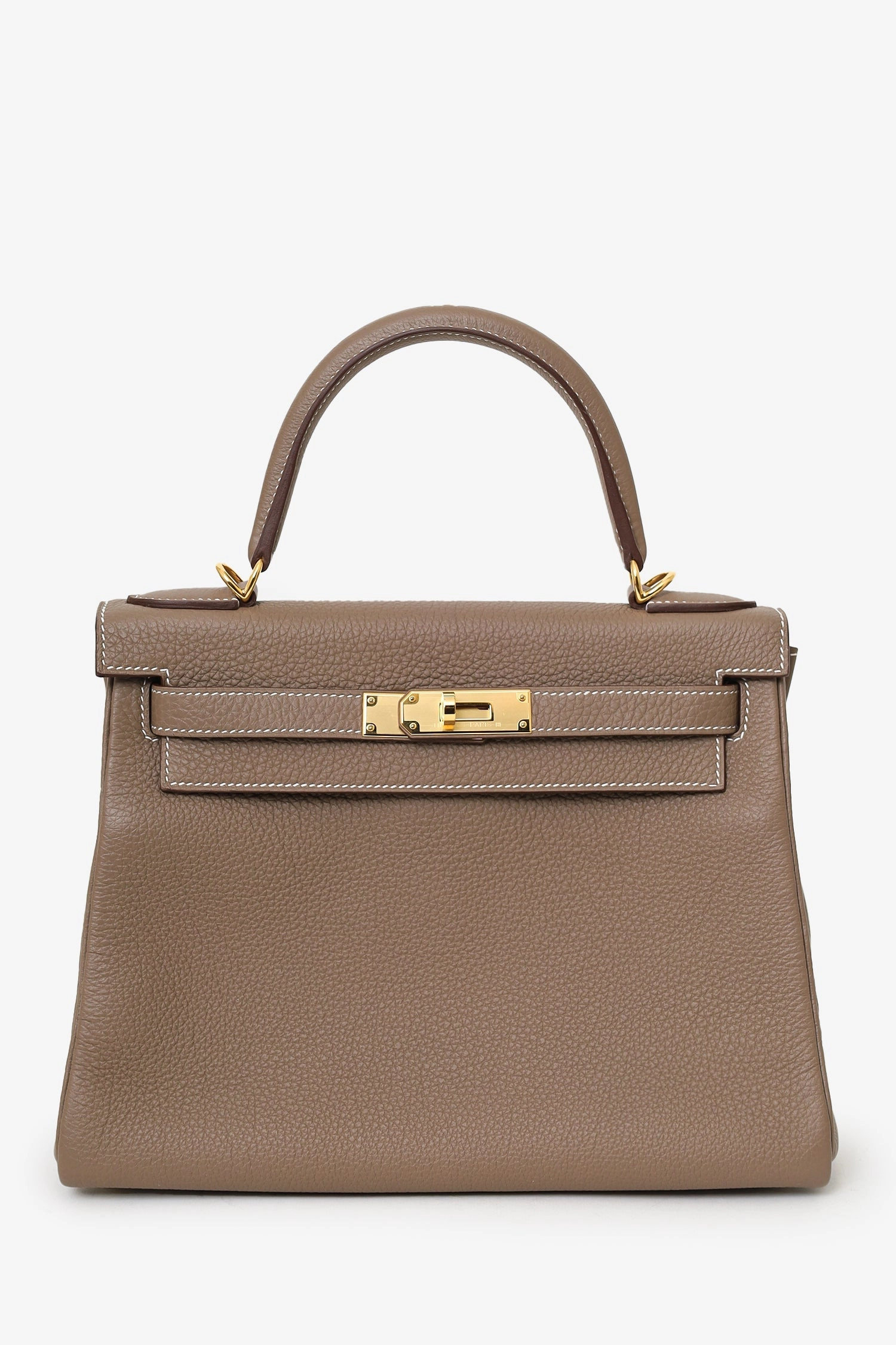 Herms 2022 Etoupe Togo Leather Kelly II Retourne 28 with Strap