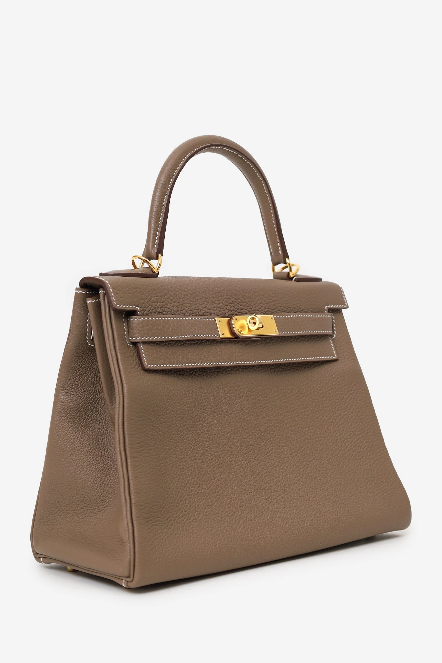 Herms 2022 Etoupe Togo Leather Kelly II Retourne 28 with Strap