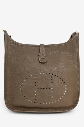 Herms 2022 Taupe Evelyne GM Crossbody Bag