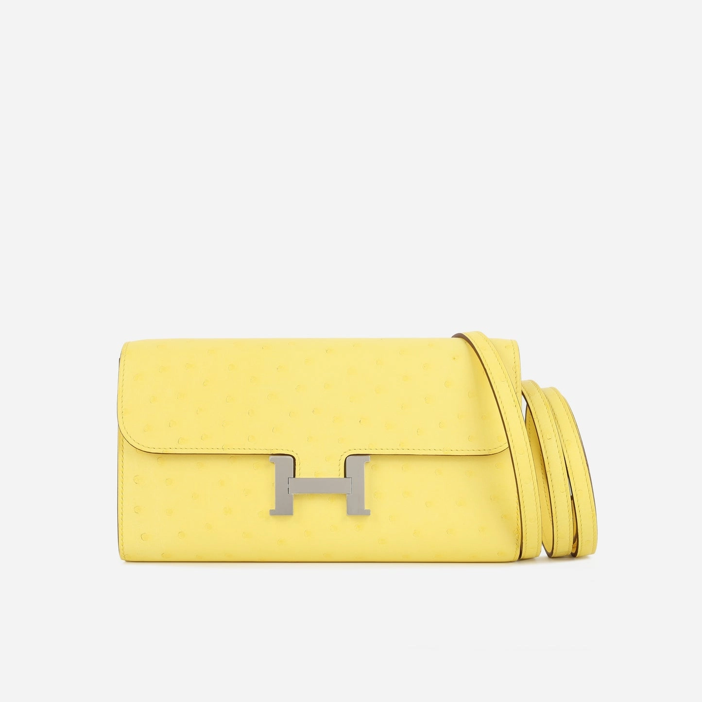 Herms - Constance To Go - Jaune Citron Ostrich PHW - Brand New - 2024
