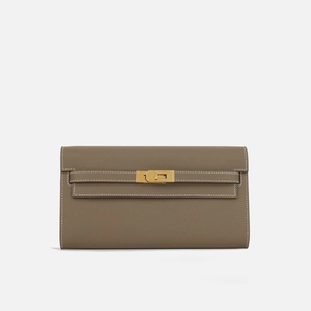 Herms - Kelly To Go Wallet - Etoupe Epsom GHW - 2024 - Pre-Loved