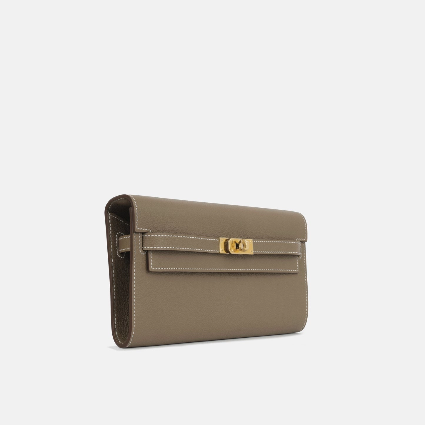 Herms - Kelly To Go Wallet - Etoupe Evercolor GHW - 2024 - Brand New