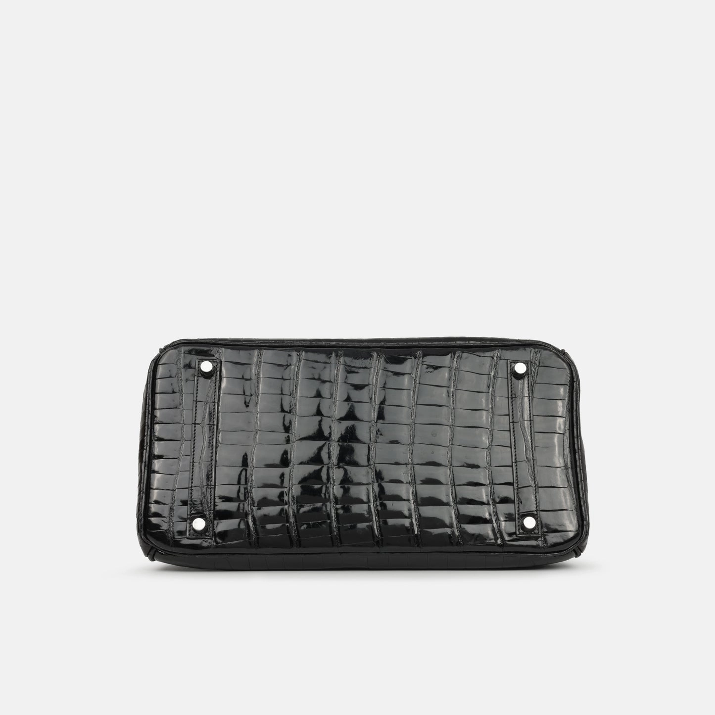 Herms Birkin 35 Noir Shiny Crocodile Porosus PHW