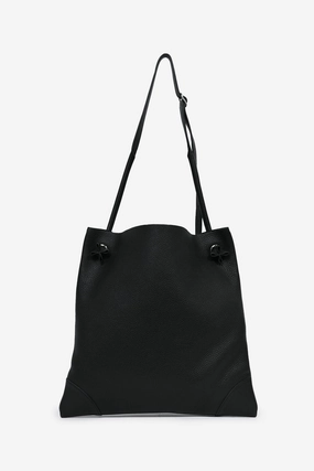 Herms Black Clemence Leather 'Silk City 33' Tote