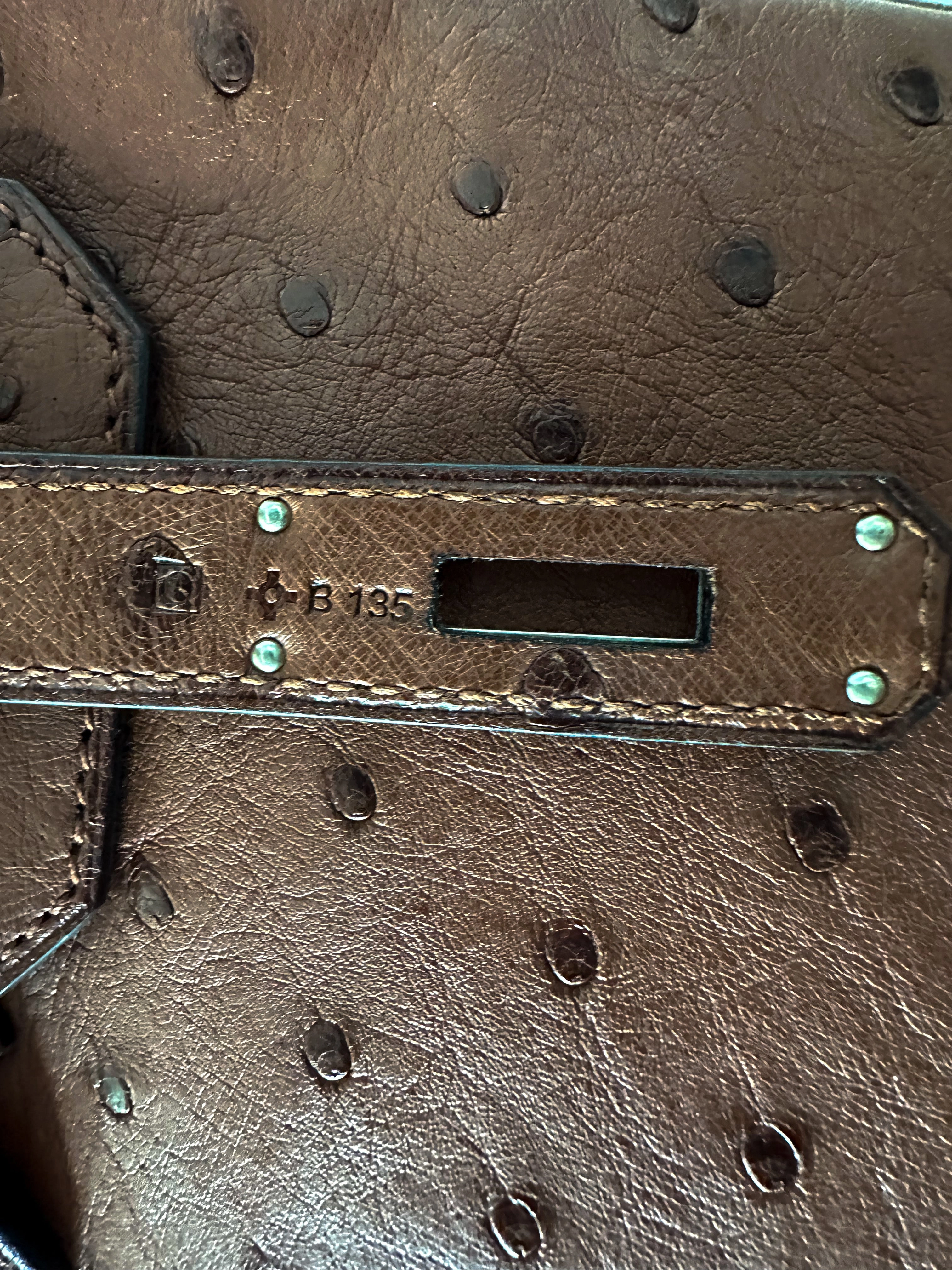 Herms Brown Ostrich Birkin 30