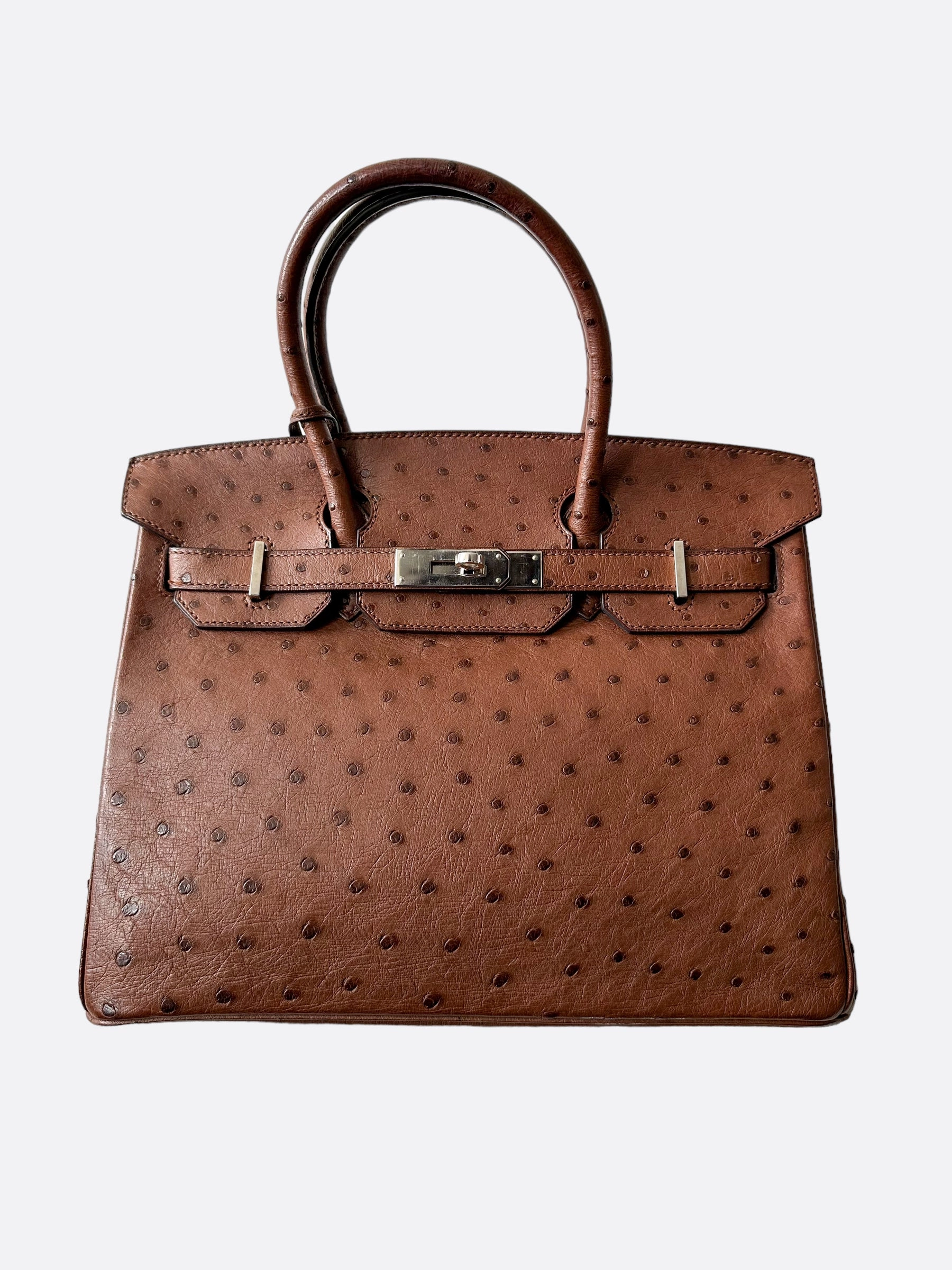 Herms Brown Ostrich Birkin 30