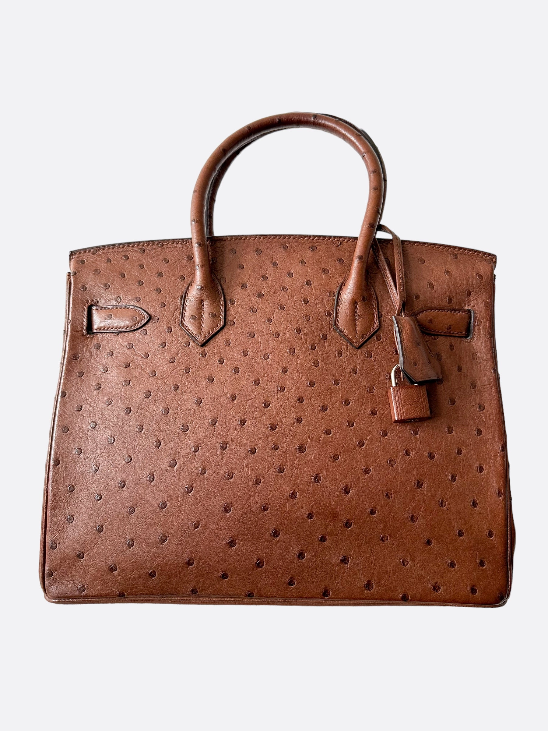 Herms Brown Ostrich Birkin 30