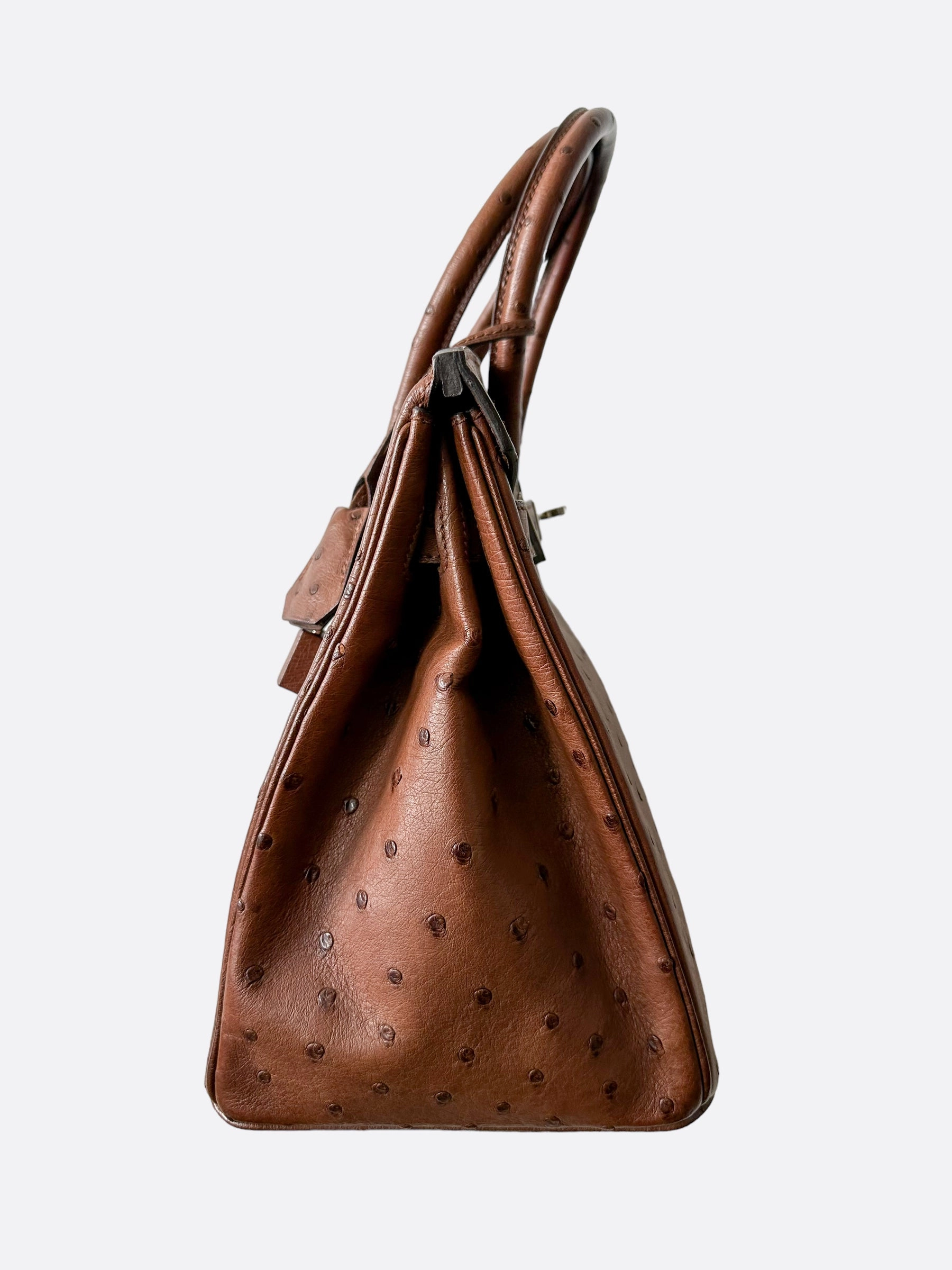 Herms Brown Ostrich Birkin 30