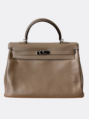 Herms Etoupe Swift Leather Retourne Kelly 35