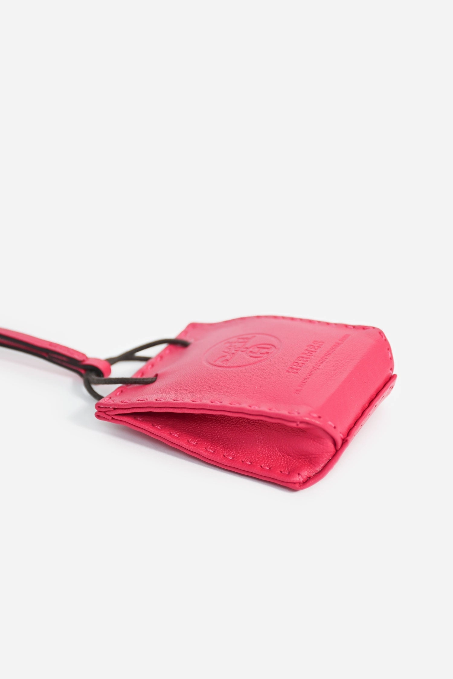 Herms Fuchsia Pink Leather Bag Charm