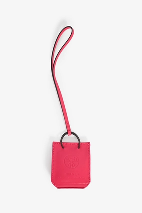 Herms Fuchsia Pink Leather Bag Charm