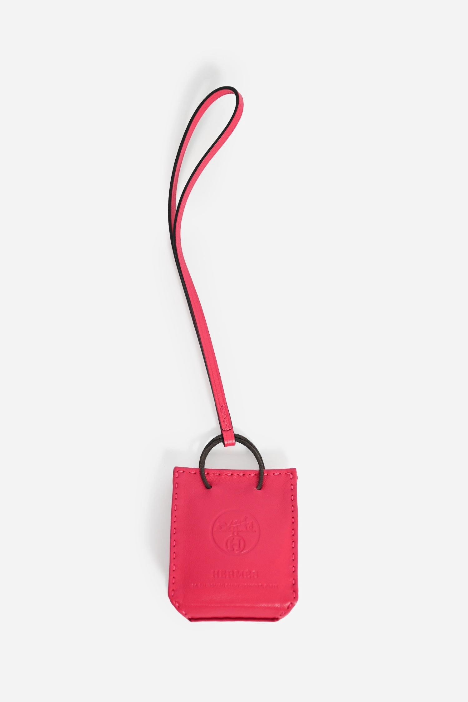 Herms Fuchsia Pink Leather Bag Charm