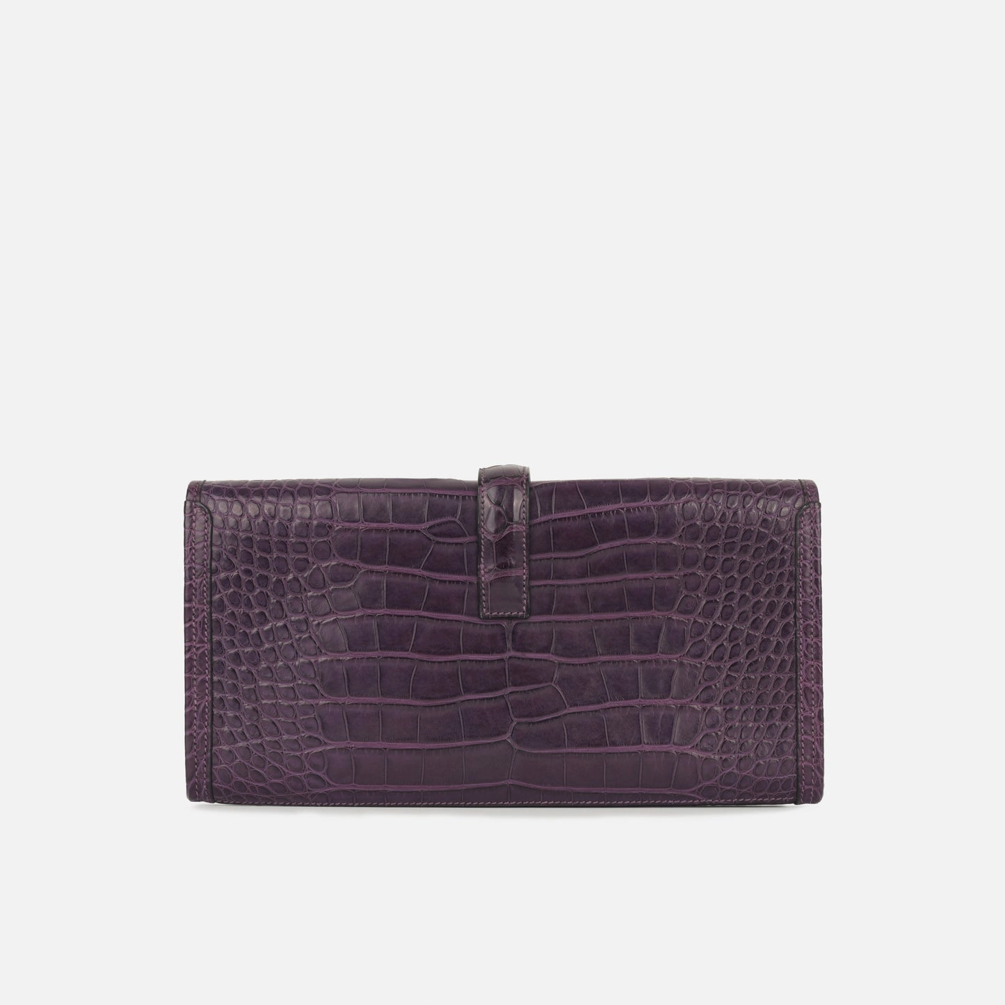 Herms Herms - Jige Clutch 29 Verso - Amethyst Matte Alligator / Bleu Electrique - 2014 - Pre-Loved