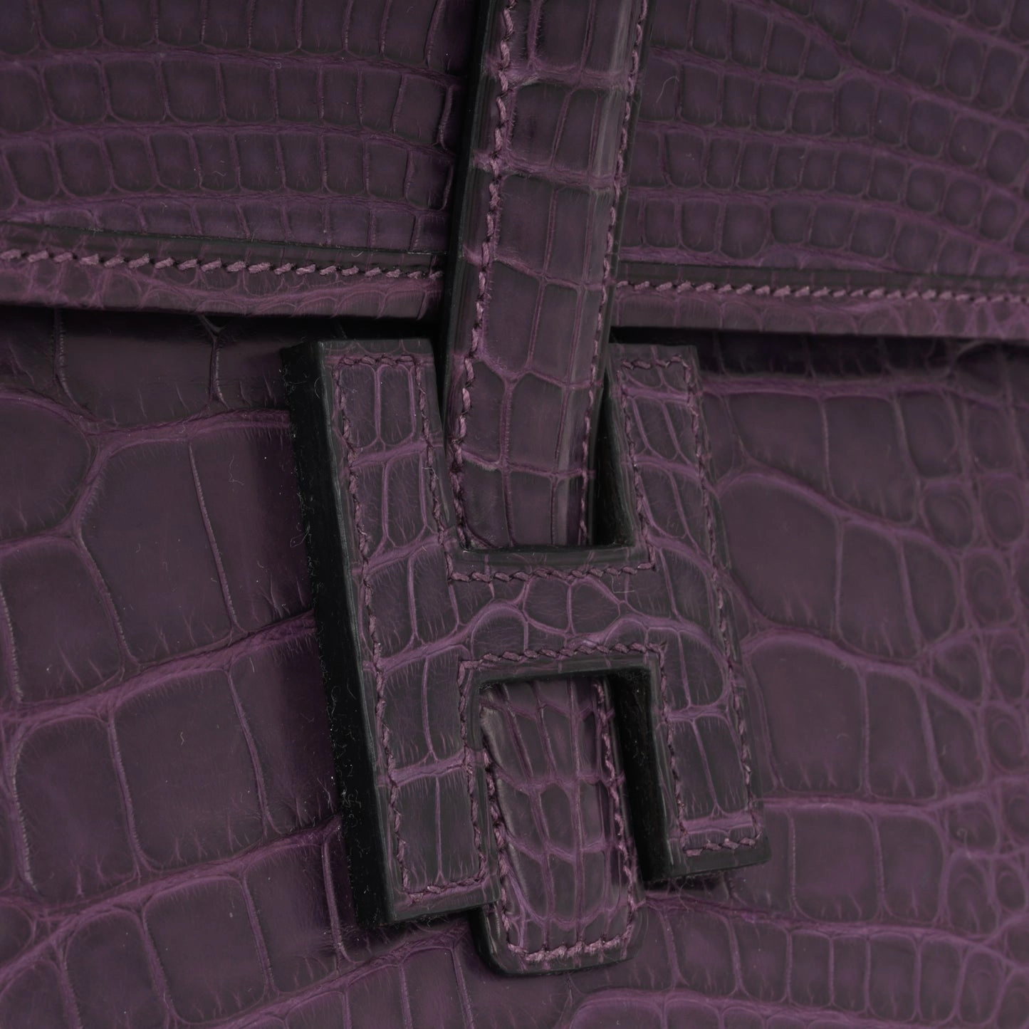 Herms Herms - Jige Clutch 29 Verso - Amethyst Matte Alligator / Bleu Electrique - 2014 - Pre-Loved