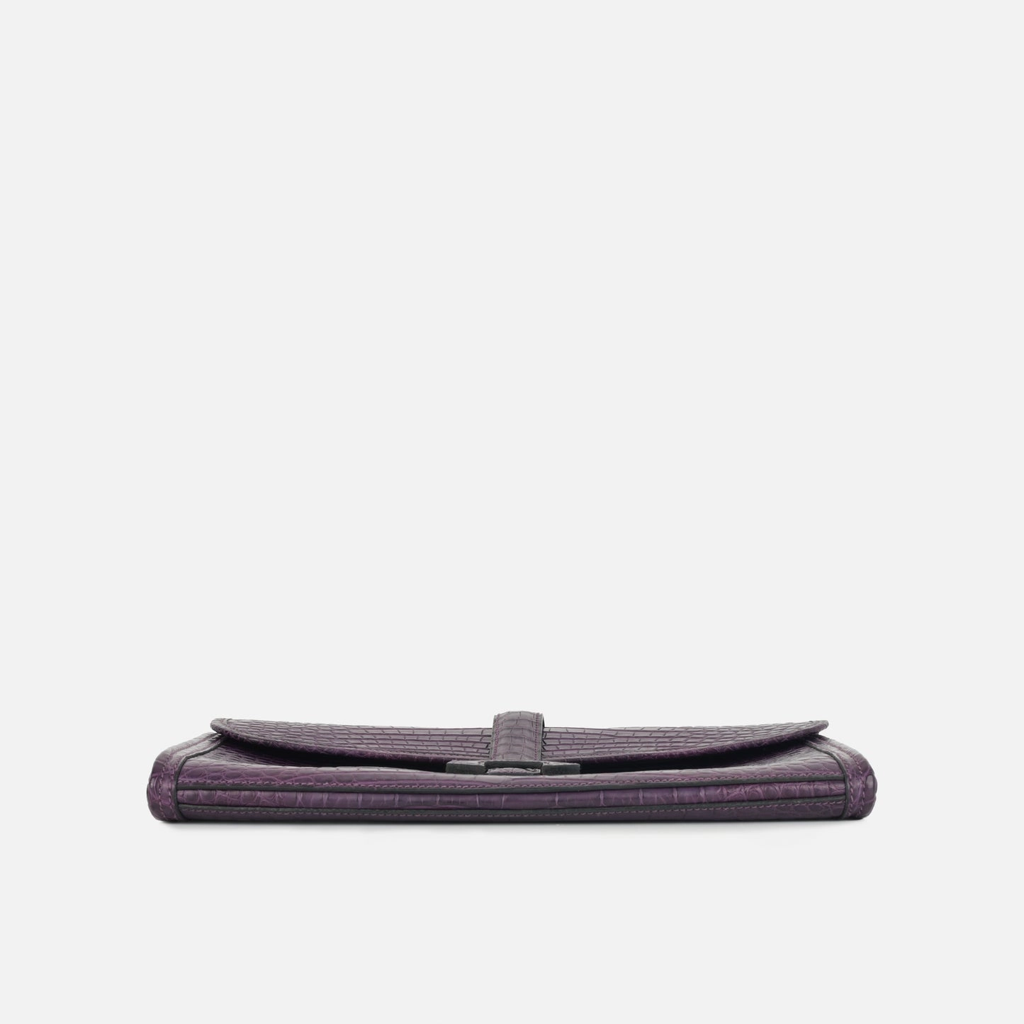 Herms Herms - Jige Clutch 29 Verso - Amethyst Matte Alligator / Bleu Electrique - 2014 - Pre-Loved
