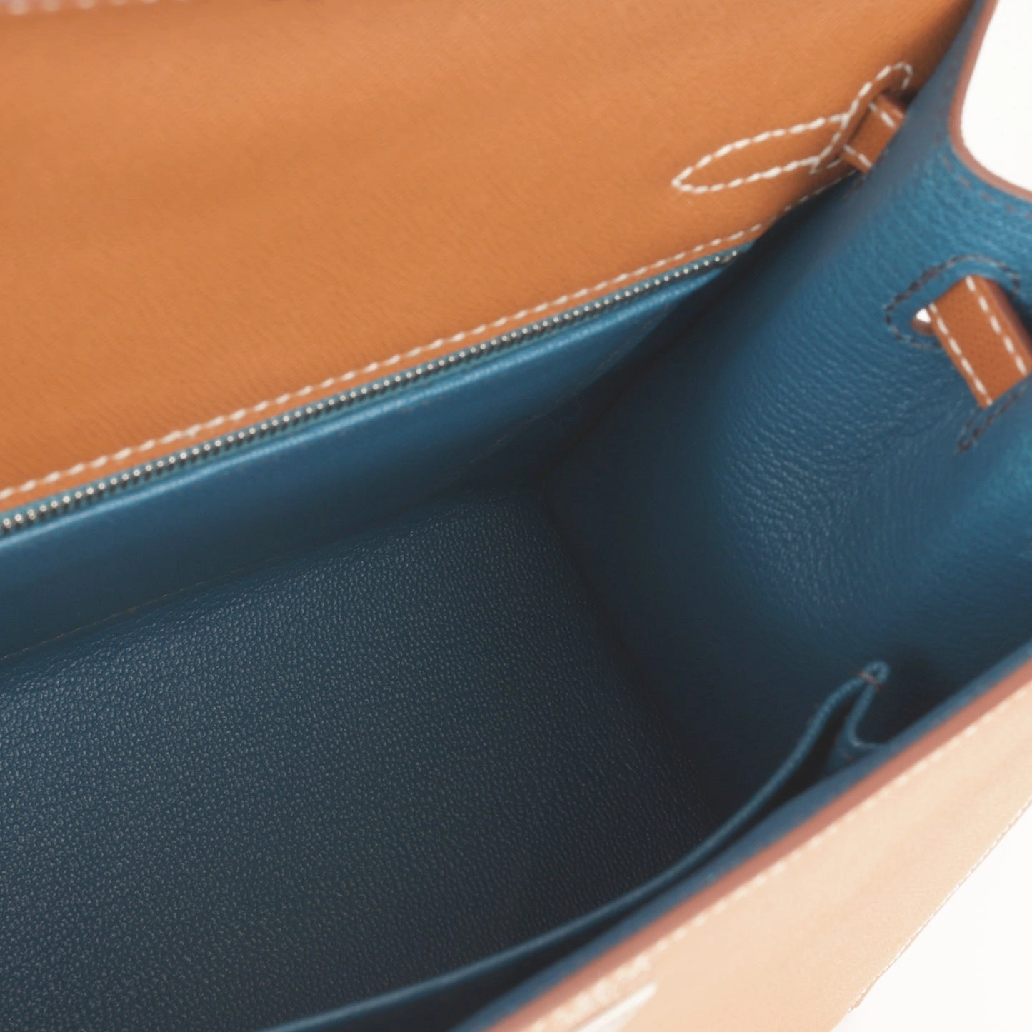 Herms Herms - Kelly 25 Verso - Gold/Bleu Petrole Veau Madame PHW - 2024 - Brand New