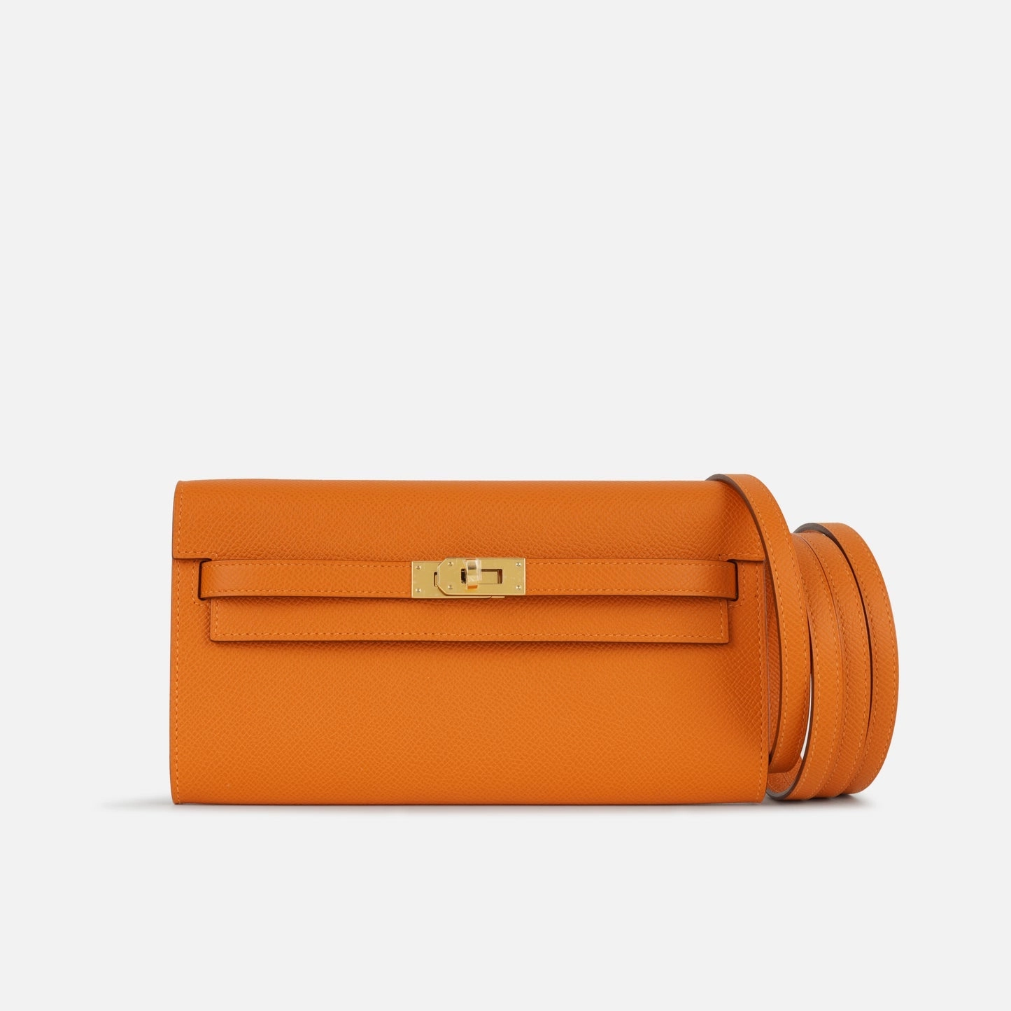 Herms Herms - Kelly To Go Wallet - Orange Epsom GHW - 2024