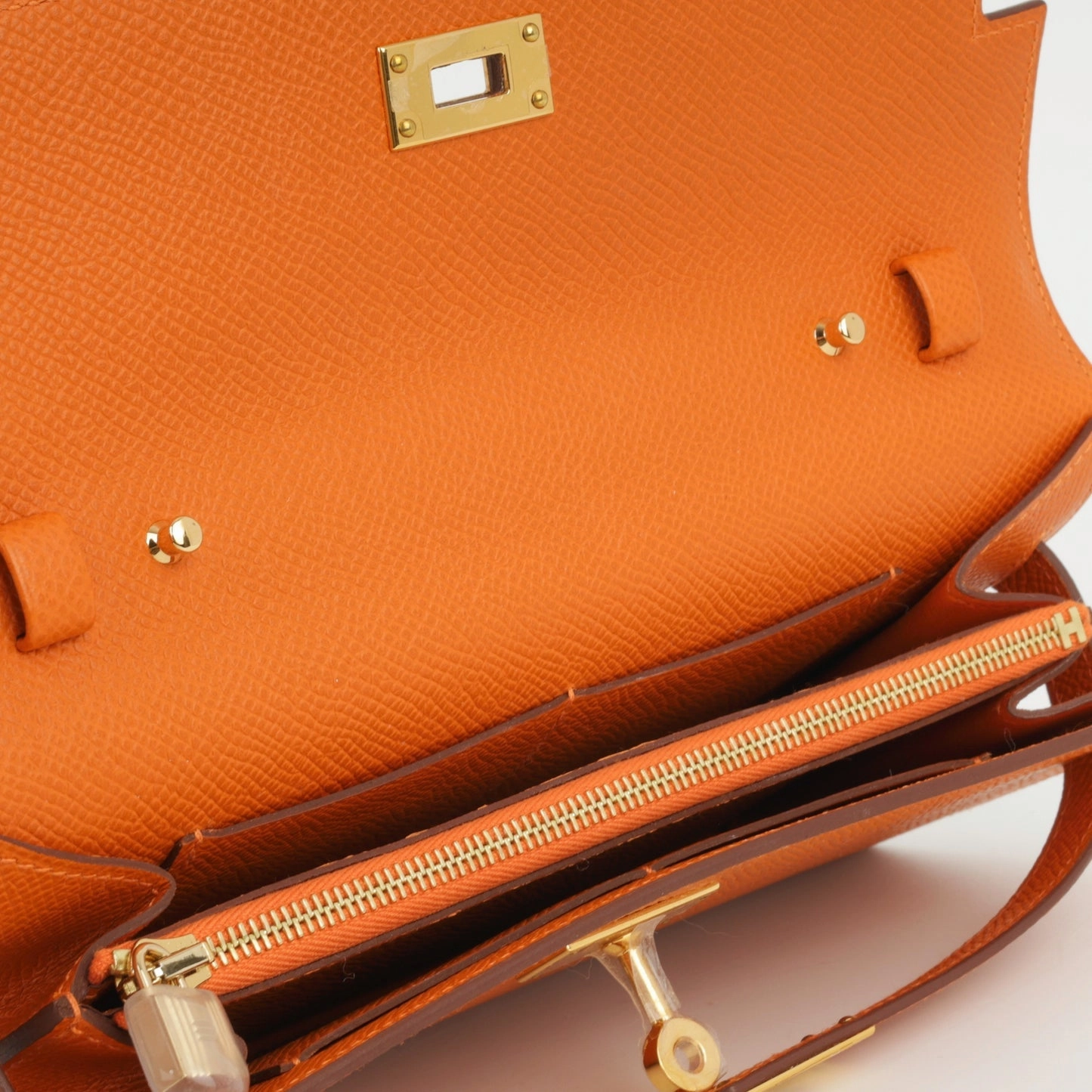 Herms Kelly To Go Wallet Orange Epsom GHW