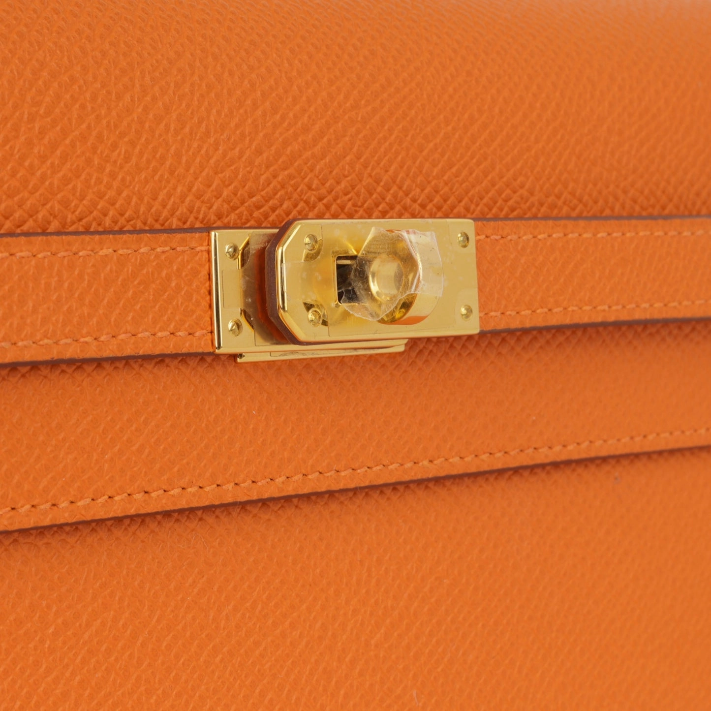 Herms Kelly To Go Wallet Orange Epsom GHW