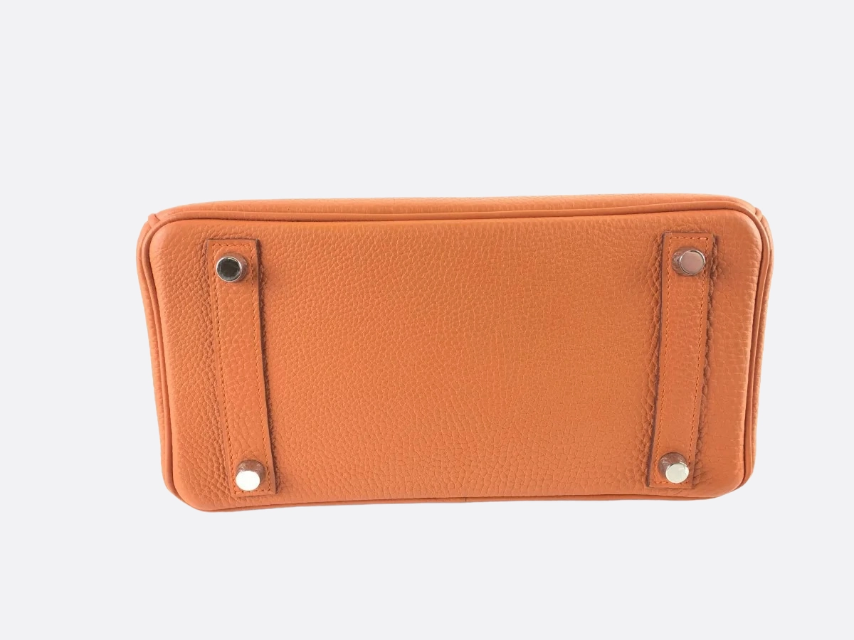 Herms Orange Togo Leather Birkin 25