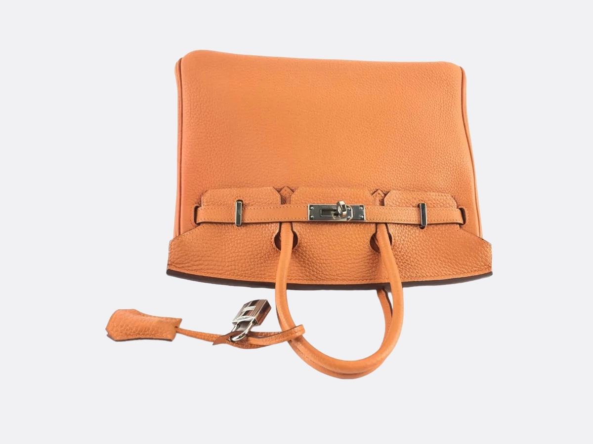 Herms Orange Togo Leather Birkin 25