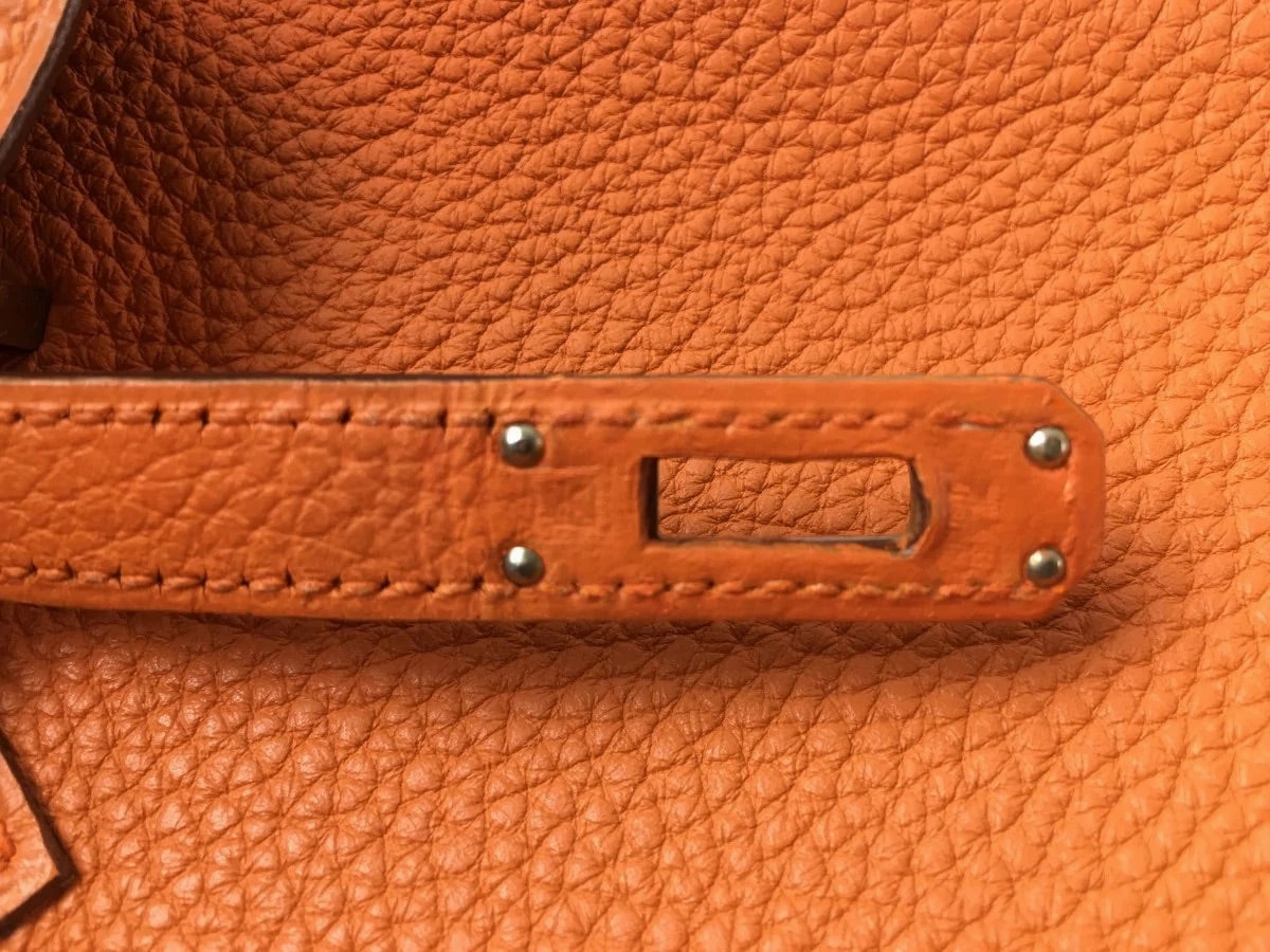 Herms Orange Togo Leather Birkin 25