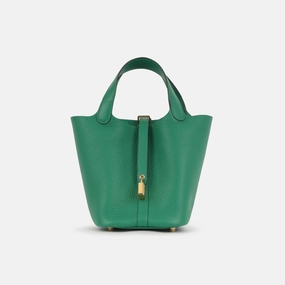 Herms Picotin 18 Vert Vertigo Clemence GHW (NWT)