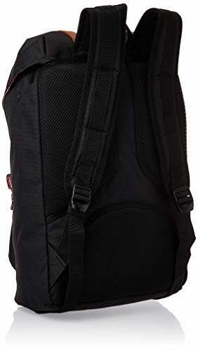 Herschel Little America Laptop Backpack, Black/Tan Synthetic Leather, Mid-Volume 17.0L