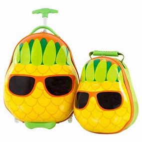 Heys America Travel Tots Kids 2 Pc Luggage Set -18" Carry On Luggage & 13" Backpack (Pineapple)
