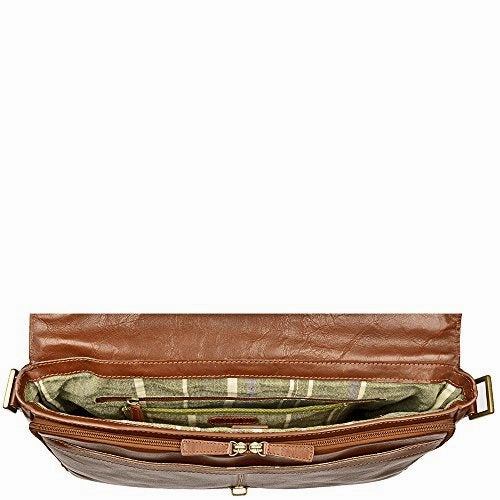 Hidesign Parker Leather Medium Briefcase, One Size, Tan