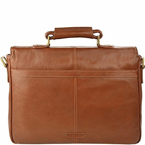 Hidesign Parker Leather Medium Briefcase, One Size, Tan