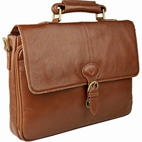 Hidesign Parker Leather Medium Briefcase, One Size, Tan