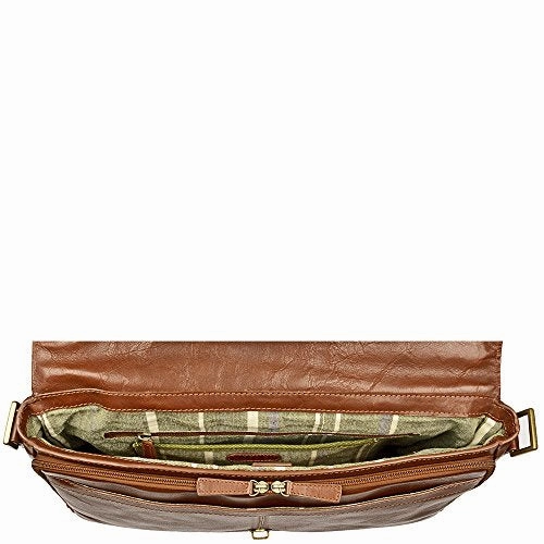 Hidesign Parker Leather Medium Briefcase, One Size, Tan