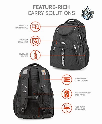 High Sierra Access Laptop Backpack, Black