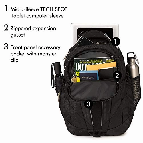 High Sierra XBT Business Laptop Backpack - 17-inch Laptop Backpack for Men or Women, Black