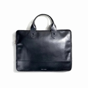Hook & Albert Slim Black Leather Briefcase