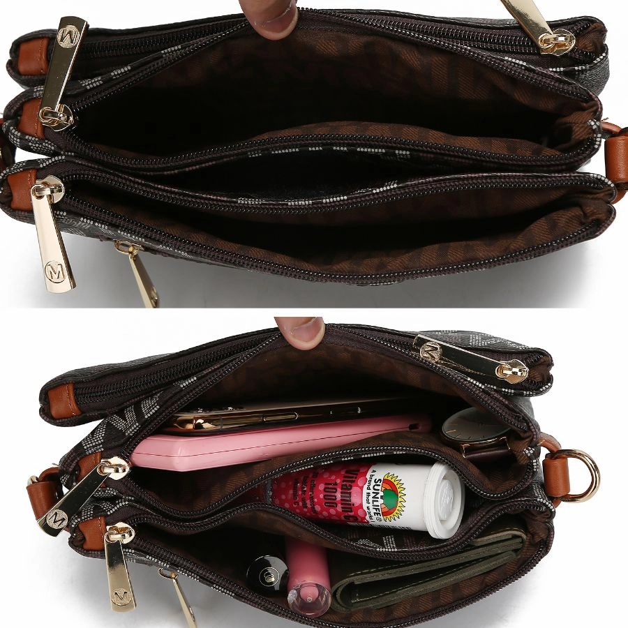 Ishani Five Compartments M Signature Crossbody Bag