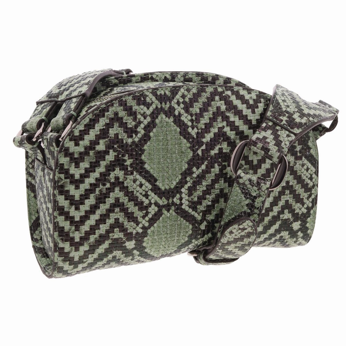 Jamee Womens Snake Print Leather Crossbody Handbag