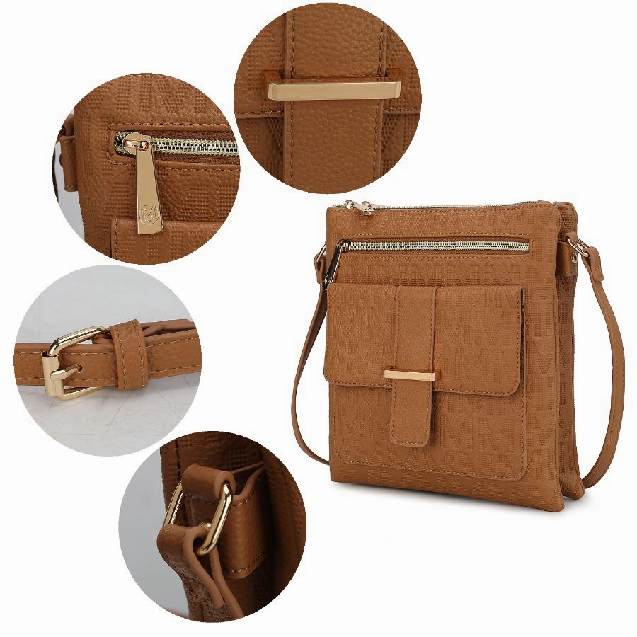 Janni Signature Embossed Crossbody Bag