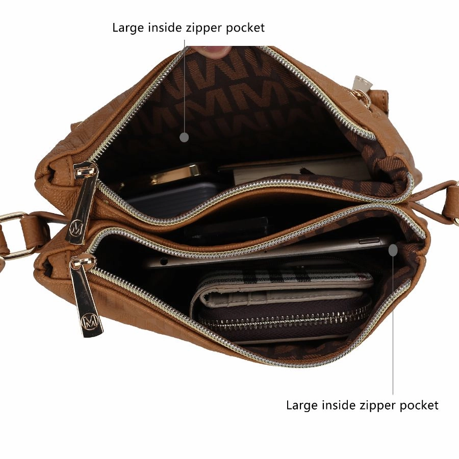 Janni Signature Embossed Crossbody Bag