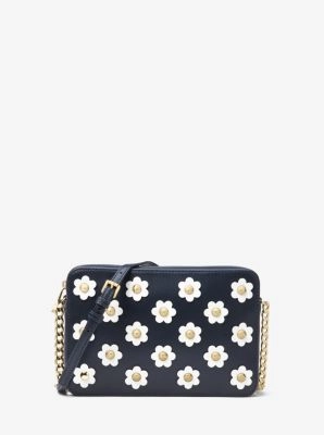 Jet Set Floral Appliqu Leather Crossbody Bag