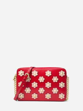Jet Set Floral Appliqu Leather Crossbody Bag