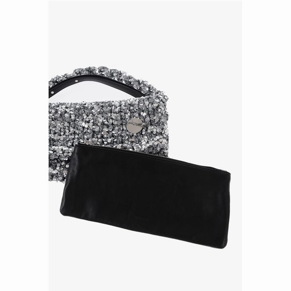 Jil Sander Knitted Shoulder Bag With Sequins
