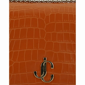Jimmy Choo Amber Orange Leather Shoulder Women's Bag