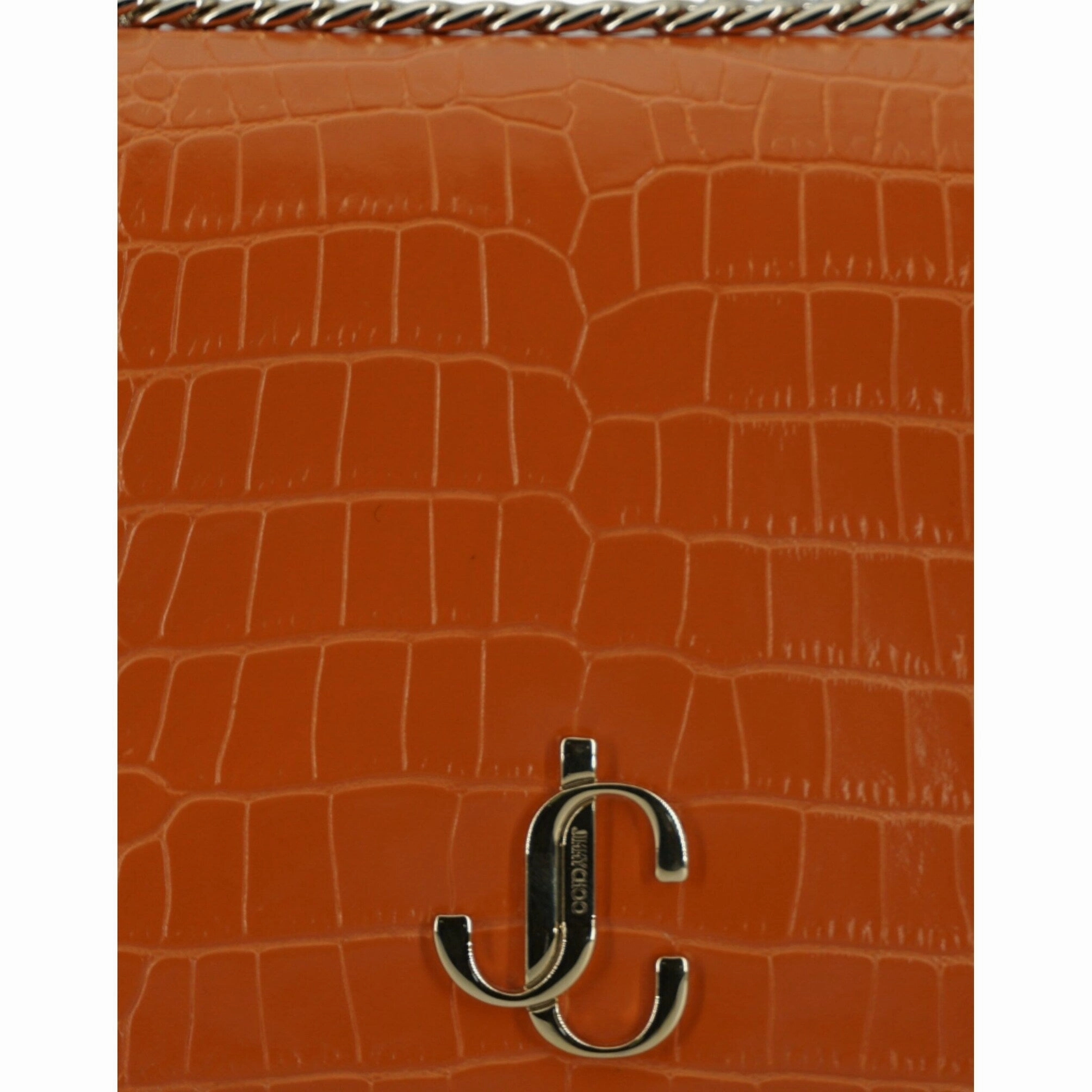 Jimmy Choo Amber Orange Leather Shoulder Women's Bag