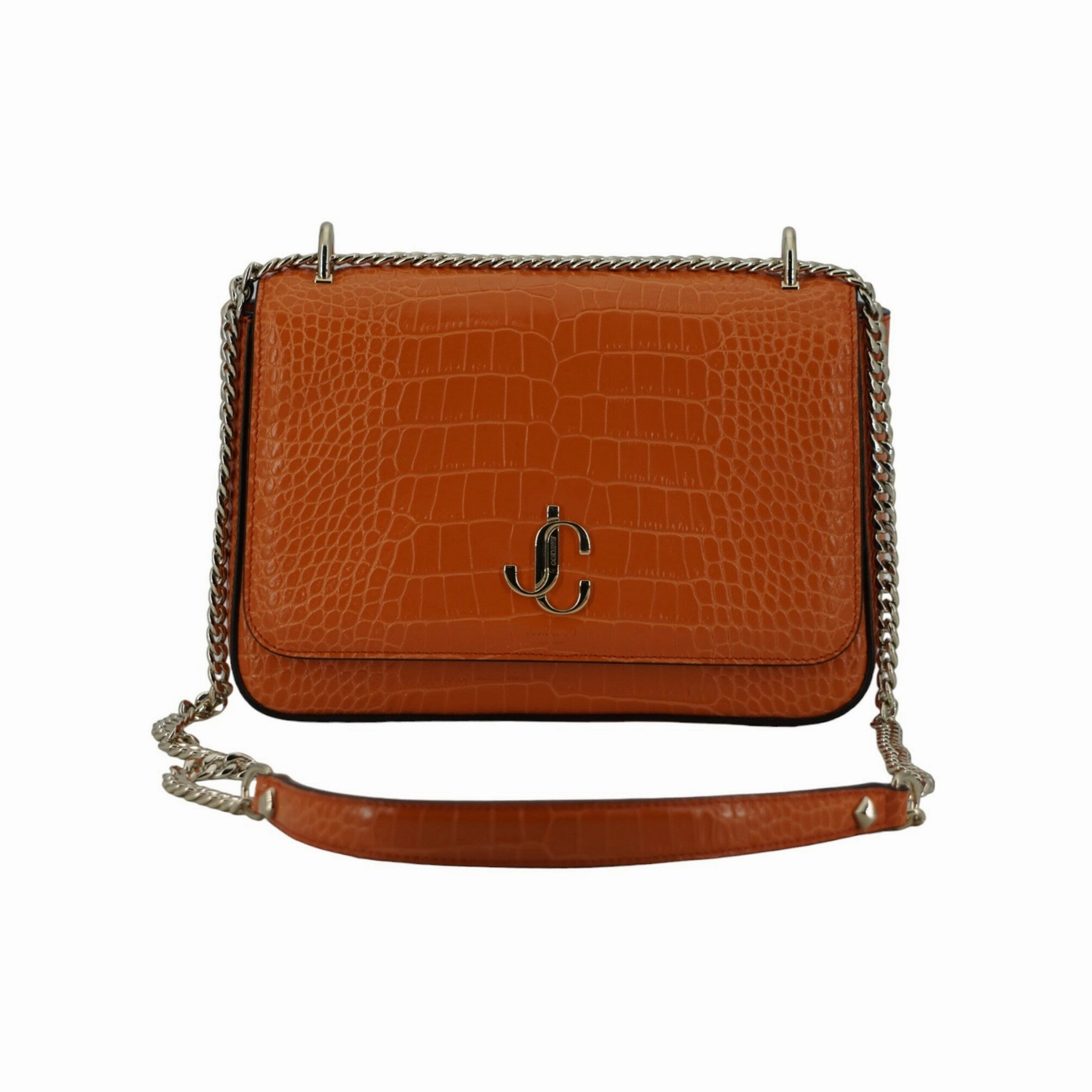 Jimmy Choo Amber Orange Leather Shoulder Women's Bag