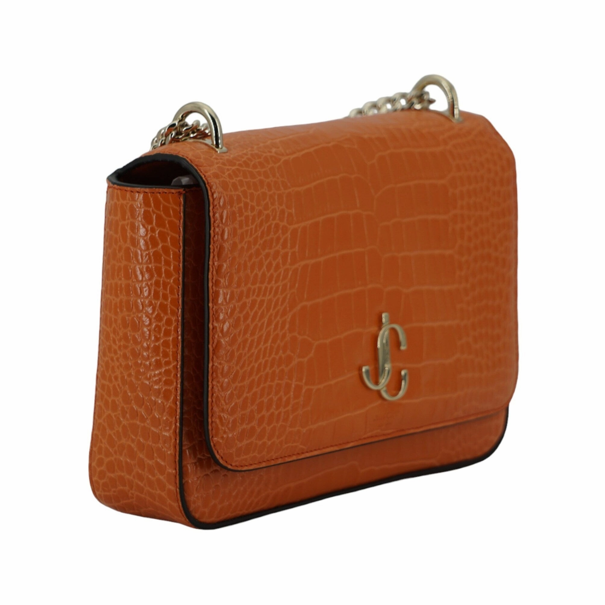 Jimmy Choo Amber Orange Leather Shoulder Women's Bag