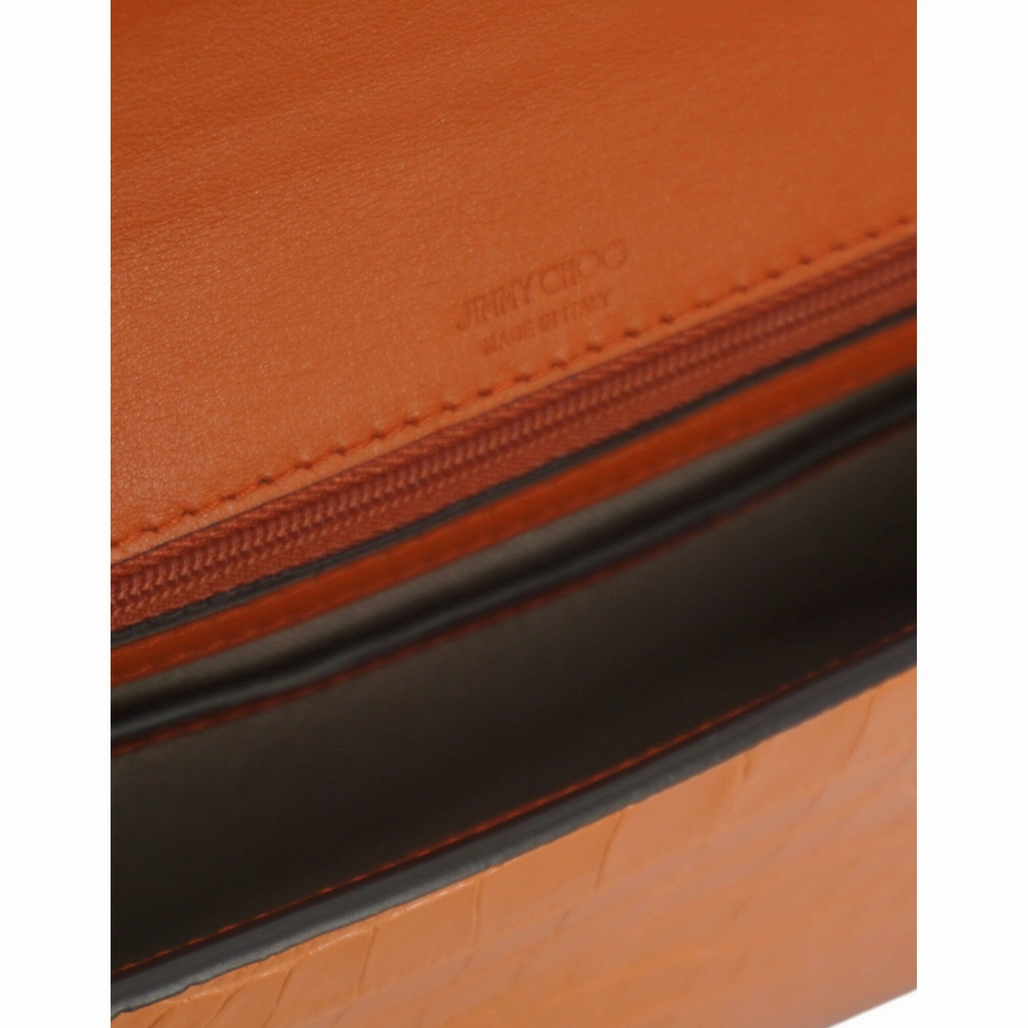 Jimmy Choo Amber Orange Leather Shoulder Women's Bag