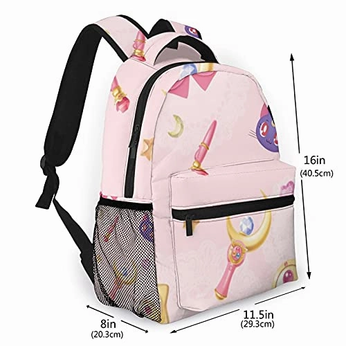 KAMIZE Sai_lor Moon Backpacks, Printed Travel Leisure Laptop Bags Lightweight Waterproof College School Bags